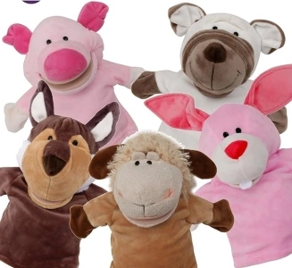 Animal Hand Puppets Set for Kids & Adults - 12.5