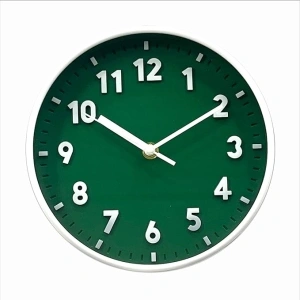 ANDSTAR 8 Inch Round Wall Clock with 3D Arabic Numerals Eco-Friendly Silent Non Ticking Easy to Read Wall Clock for Office Kitchen Bedroom Classrooms Living Room(Dark Green)