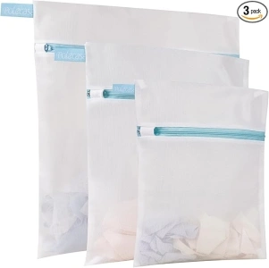 Polecasa Lead-free Premium Soft Fine Mesh Laundry Bags with Sturdy Zipper for Delicates - 3 Pack Durable Laundry Wash Bags - Protect Clothes in Washing Machine - 1 Large, 1 Medium, 1 Small