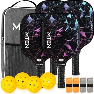 Pickleball Paddles, USAPA Approved Fiberglass Surface Pickleball Set with Pickleball Rackets, Pickle Ball Paddle Set for Beginners & Pros