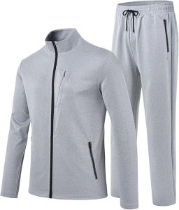 MoFiz Men's Tracksuits Set Long Sleeve Causal Full Zip Running Sports Sweatsuit For Men 2 Piece Outfits