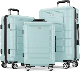 SHOWKOO Luggage Sets Expandable PC+ABS Durable Suitcase Double Wheels TSA Lock Mint Green