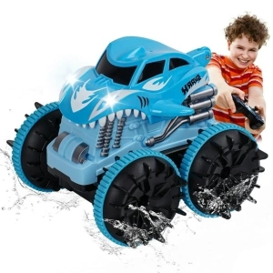 VILINICE Remote Control Car, 1:15 Amphibious 2.4GHz Shark Monster Truck Toys, 4WD Waterproof RC Stunt Cars for Boys Girls