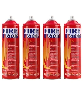 Fire Extinguisher 4-Pack with Mounting Bracket for Home, Vehicle,Kitchen,car - Portable Small A, B, C, K Extinguishing Aerosol Spray - 8-in-1 - Prevents Reignition.