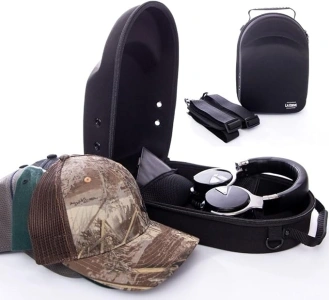 Baseball Hat Travel Case | Hat Organizer and Storage for up to 6 Hats | Hard Shell Case for Traveling | Cap Box with Interior Pockets and 2 Shoulder Straps