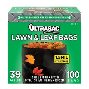 Ultrasac - Lawn & Leaf Cleanup Bags, 39 Gallon, 1.5 mil, 33