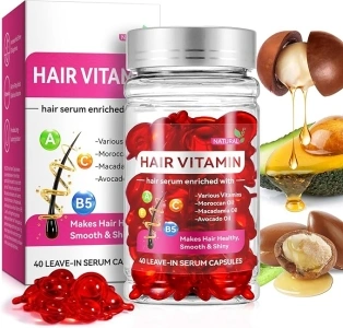 Hair Vitamins Serum Capsule, Hair Serum with Vitamins A C E Pro B5, No Rinse, for Women & Men