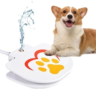 Sturdy Dog Water Fountain, Dog Sprinkler for Outdoor Dog Drinking Water, Easy Paw Activated Drinking, Providing Constant Stream,Y Splitter Included
