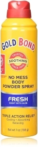 Gold Bond No Mess Spray Powder, Fresh Scent/Aloe, 3 Count