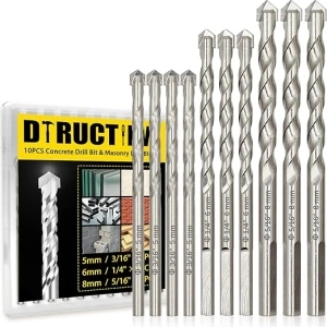 10PCS Masonry Drill Bits Set, 3/16