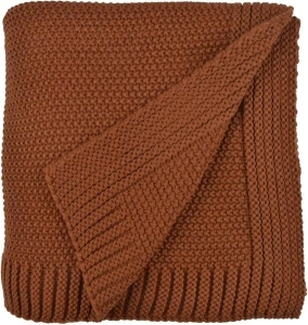 Cable Knit Throw Blanket for Couch, Soft Warm Cozy Versatile Decorative Knitted Throw Blanket for Sofa, Chair - Burnt Orange, 60