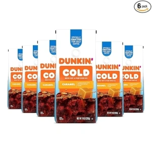 Dunkin' Cold Caramel Flavored Ground Coffee, 10 Ounce (Pack of 6)