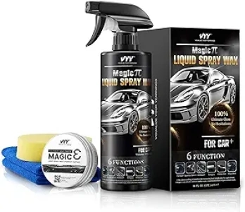 VYY Car Wax +Cleaner Paste, Metal Polish Car Wax Kit, High Protection Car Coating Spray Wax, Auto Detailing Supplies, with Microfiber Cleaning Cloth & Car Wax Applicator Pad, 16 Fl Oz+2 Oz