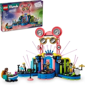 LEGO Friends Heartlake City Music Talent Show Building Kit, Social-Emotional Musical Toy for Kids to Play Together with 4 Mini-Doll Characters, Music Gift for 7 Year Old Kids, Girls and Boys, 42616