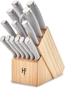 Hampton Forge Epicure Cool 15Pc Block Set, 6.70 LB, Taupe/Grey