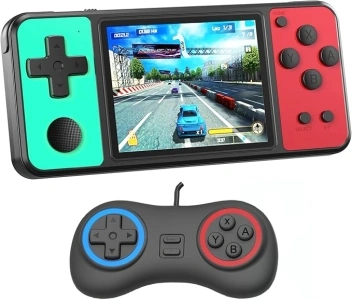 Great Boy Handheld Game Console for Kids Aldults Preloaded 270 Classic Retro Games with 3.0'' Color Display and Gamepad Rechargeable Arcade Gaming Player (Black-Green)