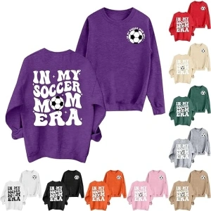 Football Mom Shirt Game Day Sweatshirt Women Football Shirts for Women Long Sleeve Crewneck Sweatshirt for Women