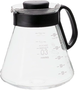 Hario V60 Glass Range Coffee Server, 800ml, Black