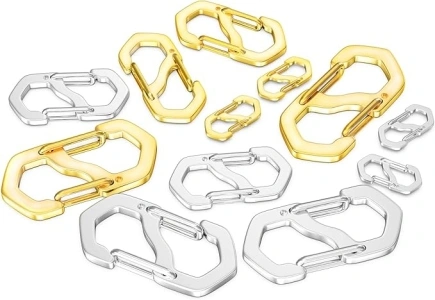 OHINGLT 12Pcs 3Size Double Opening Necklace Shortener Lobster Clasp Necklace Clasps and Closures,Bracelet Connector Stainless Steel Necklace Clasp S Lock for Jewelry Making