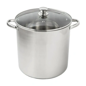 Mainstays Stainless Steel 16-Quart Stock Pot with Glass Lid