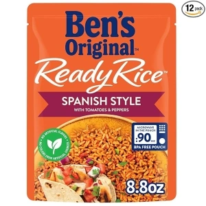 BEN'S ORIGINAL Ready Rice Spanish Style Flavored Rice, Easy Dinner Side, 8.8 OZ Pouch (Pack of 12)