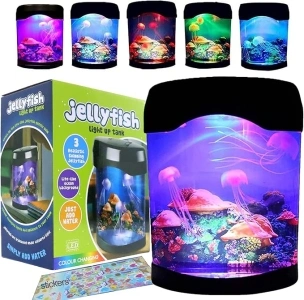 Toycol LED Jellyfish Lamp USB Jellyfish Lamp Electric Aquarium Tank Mood Night Light with 7 Color-Changing for Home Bedroom Decoration Christmas Gift for Kids and Adults