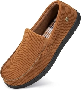 VeraCosy Men's Comfy House Shoes Cozy Soft Moccasin Indoor Bedroom Slippers