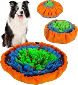 Adjustable Snuffle Mat for Dogs, Interactive Dog Enrichment Feed Puzzle, Portable Dog Feeding Mat for Stress Relief, Boredom Reducer, Slow Eating Mat Suitable for Rabbits, Cats