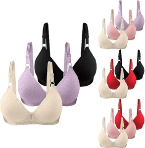 Women's Breathable Comfort Bra Sexy Up Wireless Solid Color Classic Bra with Adjustable Straps Sleep Bras for Women