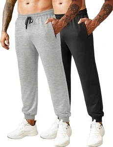 COOFANDY Mens Jogger Sweatpants Casual Drawstring Sweatpants Workout Athletic Pants with Zipper Pockets