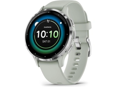 (NEW) Garmin Venu 3S Silver Stainless Steel Bezel 1.2-Inch AMOLED Touchscreen Display Smart Watch