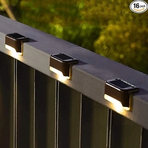 SOLPEX Solar Deck Lights Outdoor 16 Pack, Solar Step Lights Waterproof Led Solar lights for Outdoor Stairs, Step , Fence, Yard, Patio, and Pathway(Warm White)