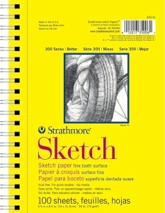 Strathmore 300 Series Sketch Pad, 5.5x8.5 inch, 100 Sheets, Side Wire - Artist Sketchbook for Drawing, Illustration, Art Class Students