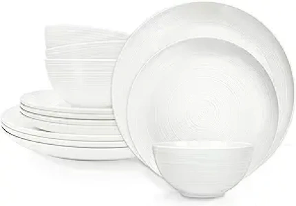 Zak Designs Melamine Dinnerware Set, 12-Piece, Service for 4, American Conventional (White)