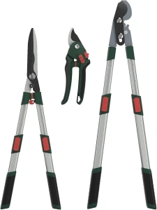 GARTOL 3-Piece Garden Tool Set - Bypass Lopper, Hedge Shears, Pruning Shears with Telescopic Aluminum Handles, Extendable Heavy-Duty Branch Cutters, Garden Clippers for Branches, Shrubs, and Hedges