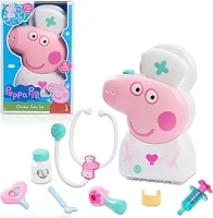 Just Play Peppa Pig Checkup Case Set with Carry Handle, 8-Piece Doctor Kit for Kids with Stethoscope, Kids Toys for Ages 3 Up