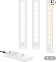 Under Cabinet Lighting with Charging Station,Rechargeable Battery Operated Motion Sensor Light Indoor,Under Cabinet Lights,Closet Lights for Kitchen (3pack)