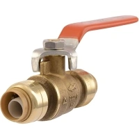 SharkBite 22222-0000LF Brass Push Ball Valves, 1/2