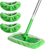 Reusable 100% Chenille Mop Pads Compatible with Swiffer Sweeper Mop, 3 Pack Dry Sweeping Cloths & Wet Mopping Cloths, Washable Mop Pads for Hardwood Floor Cleaning (Mop is Not Included)