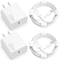 25W USB C Charger iPhone Charger Fast Charging 2Pack 25W Type C Wall Charger Block with 6FT Long USB C to Lightning Cable Compatible with for iPhone 14Pro/13 Pro/12/12 Pro Max/11/XS Max/XS/XR/X/8