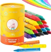 Jumbo Crayons for Toddlers, 20 Colors Non Toxic Washable Crayons for Toddlers 1-3, Easy to Hold Large Crayons for Kids Ages 4-8, Safe Baby Crayons