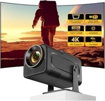 Mini Projector with Wifi and Bluetooth, Outdoor Portable Projector 4K Support Native 1080P Movie Proyector with Android 11 for Home Cinema, Compatible with Phone/Tablet/Laptop/TV Stick, LYNCAST HY320