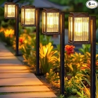 Solar Pathway Lights Outdoor 6 Pack, ELECLINK Larger Bright Solar Lights for Outside, Auto ON/OFF Waterproof Solar Powered Outdoor Garden Lights for Yard Lawn Patio Walkway Driveway Landscape Lighting