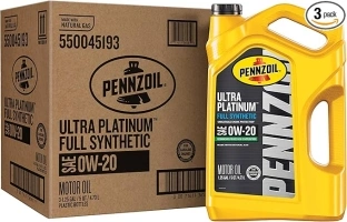 Pennzoil Ultra Platinum Full Synthetic 0W-20 Gasoline Engine Oil, 5 Quart (Case of 3)