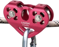 LIXADA Zip Line Pulley 30KN Tandem Speed Double Pulley for 1/4 5/16 3/8 1/2 Cable Backyard Zipline, Hauling, Rigging and Commercial Purposes,Holds Upto 6700lbs