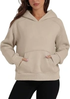 OFEEFAN Hoodies for Womens Sweatshirt Cropped Fall Fashion 2024 Outfits Trendy Fleece Pullover Long Sleeve Tops