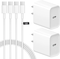 10 FT iPhone 16 15 Charger Fast Charging USB C Charger Block Type C Chagrer Fast Charging 2-Pack for iPhone 16/16 Plus/16 Pro/16 Pro Max/iPhone 15/15 Pro Max/Samsung