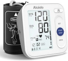 Alcedo Blood Pressure Monitor for Home Use, Accurate Digital Upper Arm BP Machine with 8.7 to 16.5 inch Cuff, 2x120 Memory, Large Backlit Screen, Battery Included, Talking Function