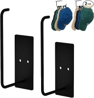 Hat Rack for Baseball Caps 2 Pack, Adhesive Hat Organizer for Wall Mount, Hat Holder for Closet Bedroom, Strong Hat Hanger