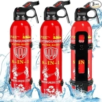 Fire Extinguisher for Home with Wall Mount, 620ml Portable Fire Extinguisher with Water-based for A B C K Fire, Car Fire Extinguisher for Vehicle Boat House Kitchen Emergency Supplies (3 Pack)